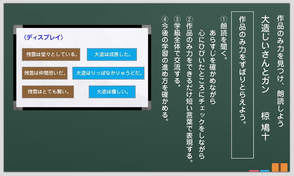 第１時間目の板書例