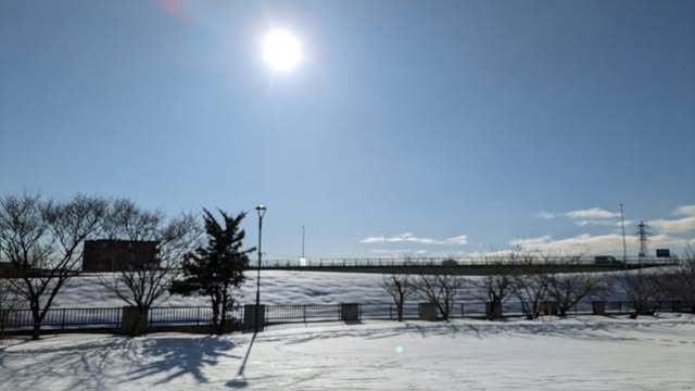 写真　北海道の美しい冬の朝