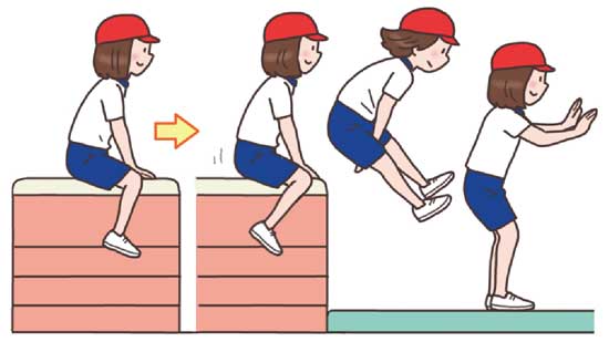 小６体育　跳び箱運動【器械運動】　連結跳び箱にまたがって腕支持で移動→腕で突き放して下りる