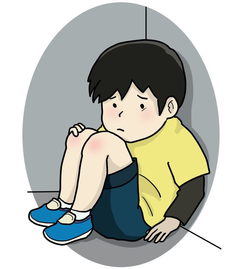 教室で一人ぼっちの子供