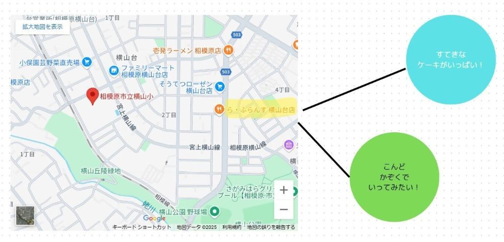 「Canva」を使って、探検して気付いたことを地図に書き込む。