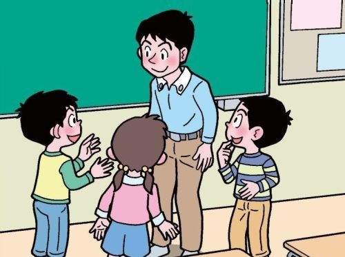 自分から先生に話しかける子供たち