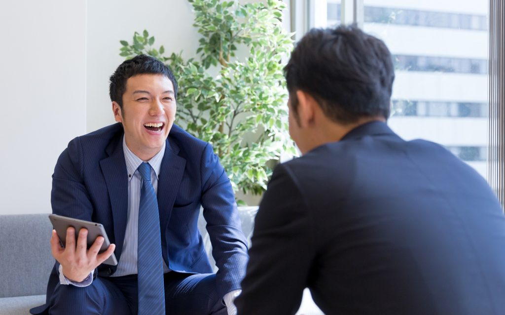 対話している様子