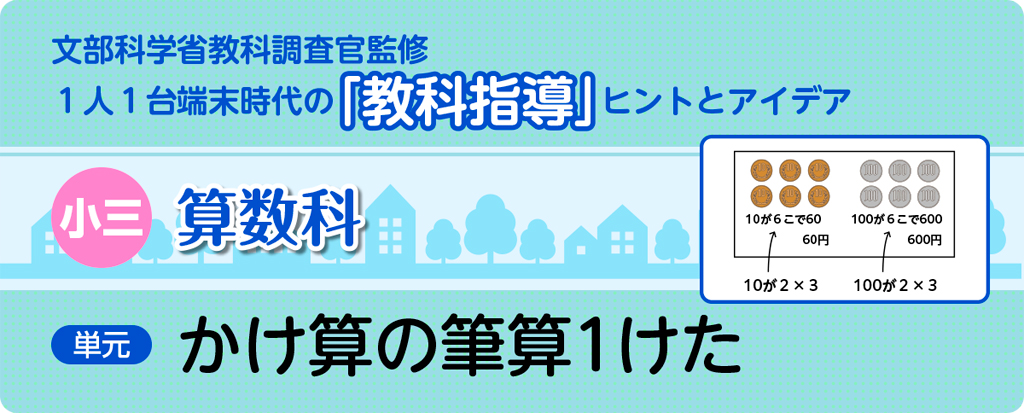 小三算数科　かけ算の筆算１けた_タイトル