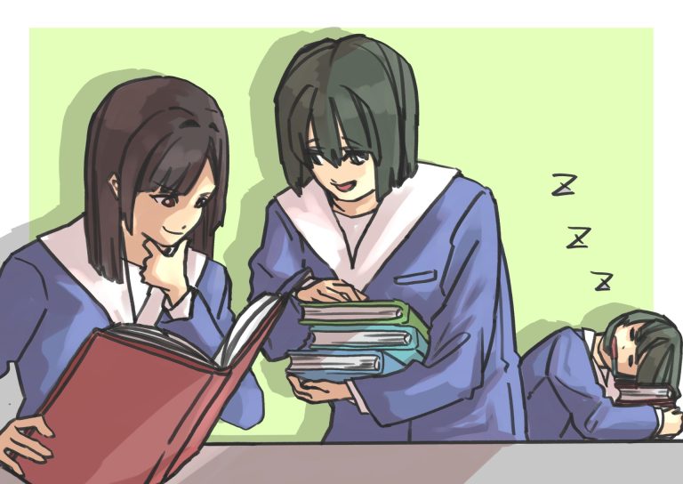 文献を調査する生徒