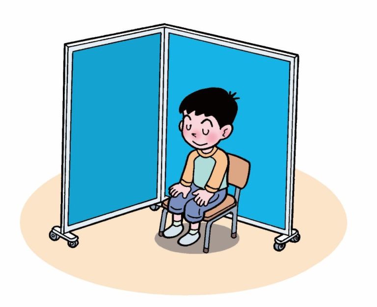 クースルダウンスペースで自分を見つめ直す男の子