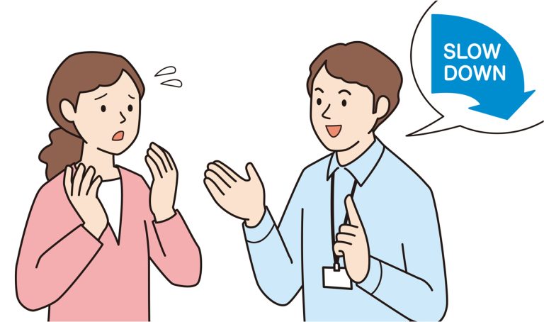 ゆっくり話す教員