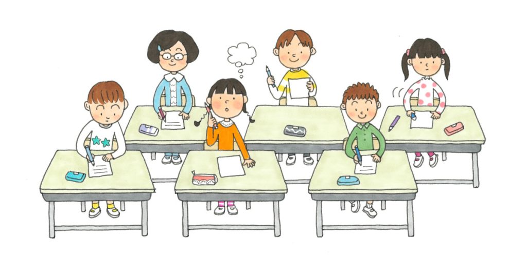 めあてカードに記入イラスト