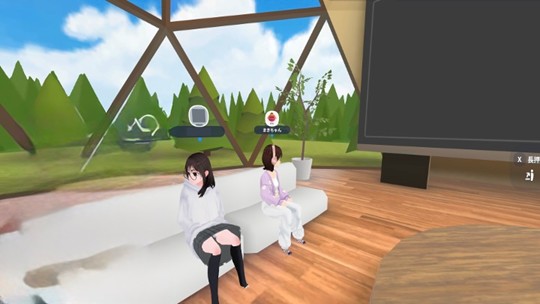 メタバース空間内に居る佐藤先生とＡさんのアバター