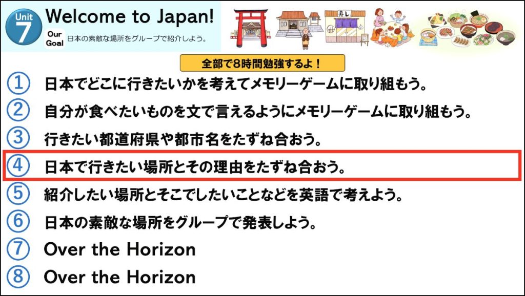単元の流れ5年Unit7-4