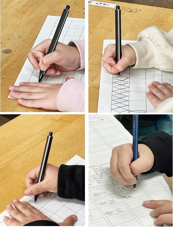 写真１子どもたちの間違った鉛筆の持ち方