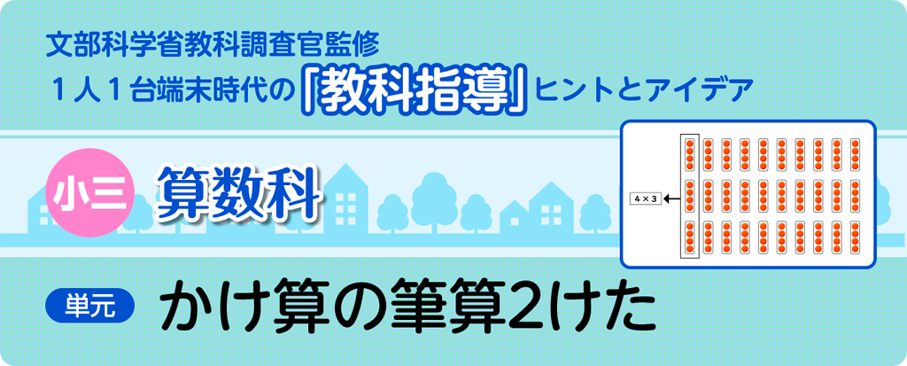 小三算数科　かけ算の筆算２けた_タイトル
