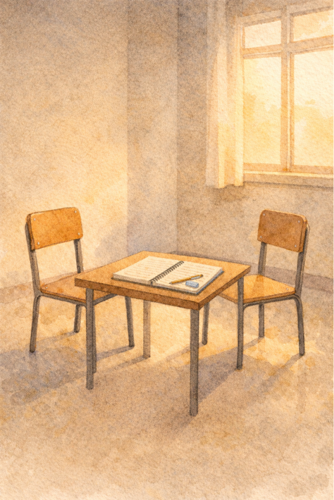 イラスト3／交わらなかった気持ち   by高田保則 (生成AIを使用して作成)