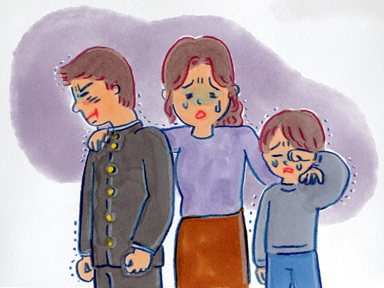 暴力に苦しむ家族