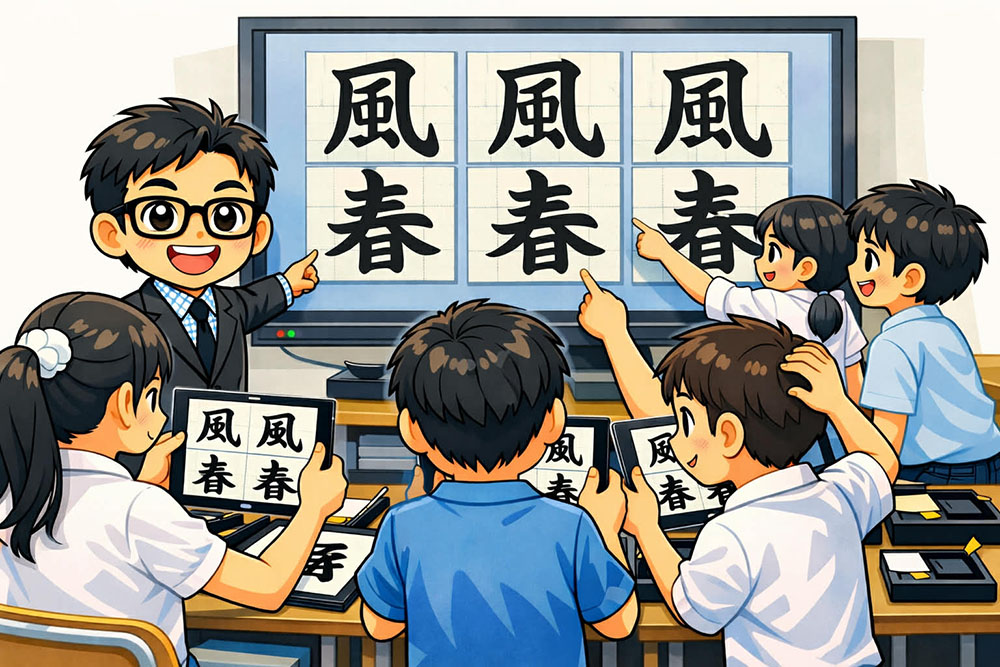 子どもたちの作品をICTで共有する