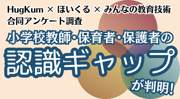小学校教師・保育者・保護者の認識ギャップが判明！HugKum × ほいくる