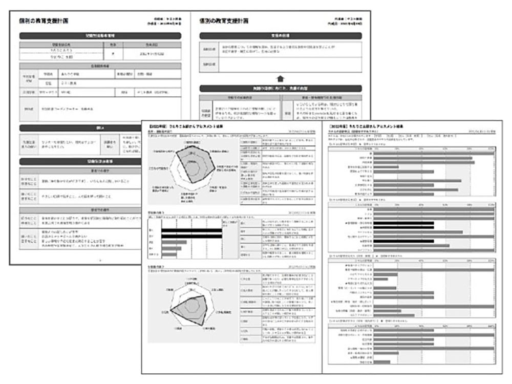 「まなびプラン」によって作成した個別の教育支援計画の例