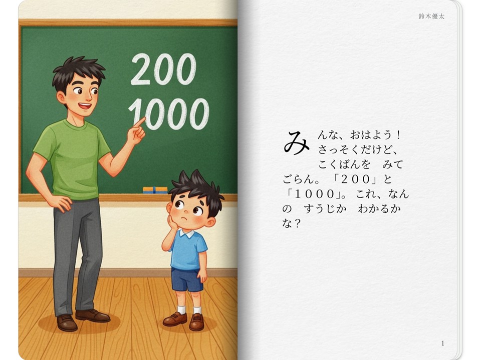 オンリーワン絵本の１見開き