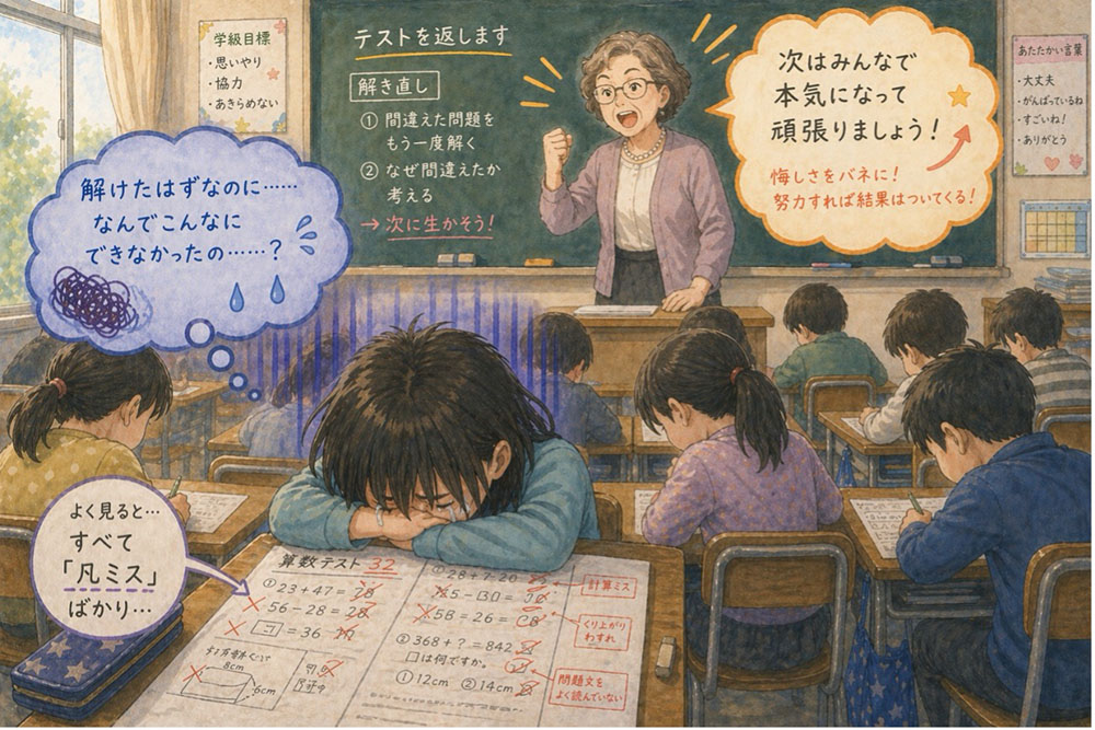 イラスト２　届かない精神論と子どもの涙　