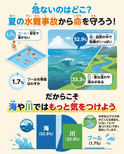 危ないのはどこ？夏の水難事故から命を守ろう！