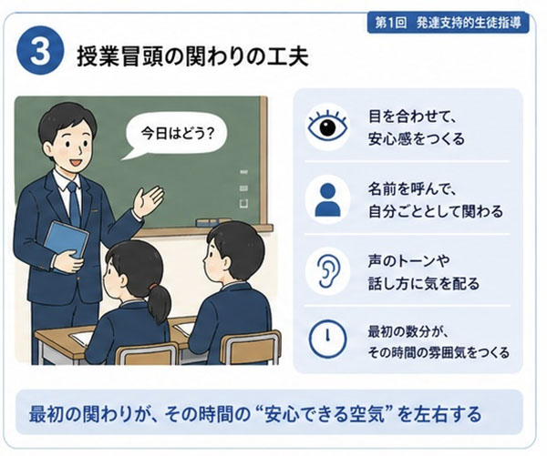 画像３「授業冒頭の関わりの工夫」