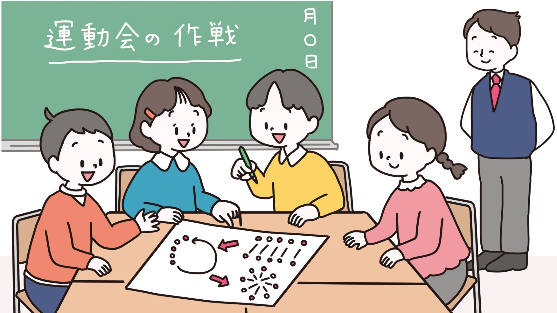 運動会の作成会議の様子