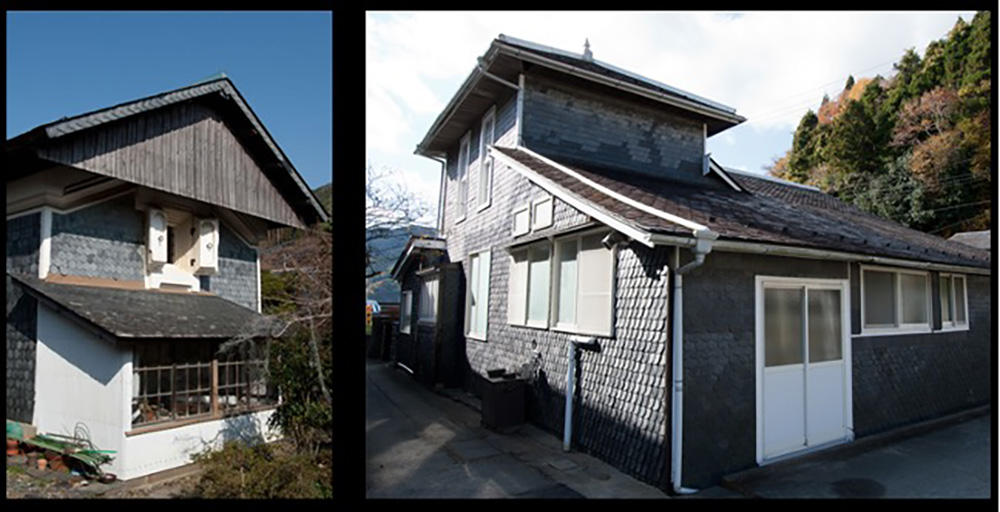 スレート葺きの建物の写真