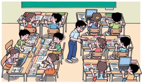 それぞれが自分の選んだが方法で学習する子供たち