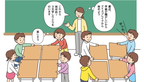 最近、学級が騒がしいため、アイスブレイクからスタートする女性教員