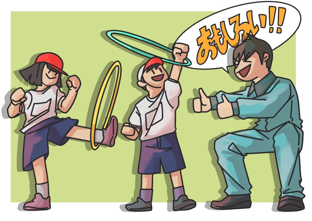 子供に「おもしろい!」と声かけする教師