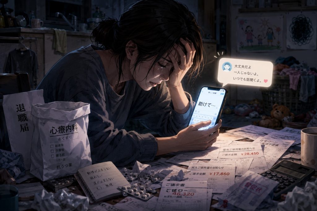 暮らしの基盤が揺るぎ始めた保護者が放つSOS by高田保則 (生成AIを使用して作成)