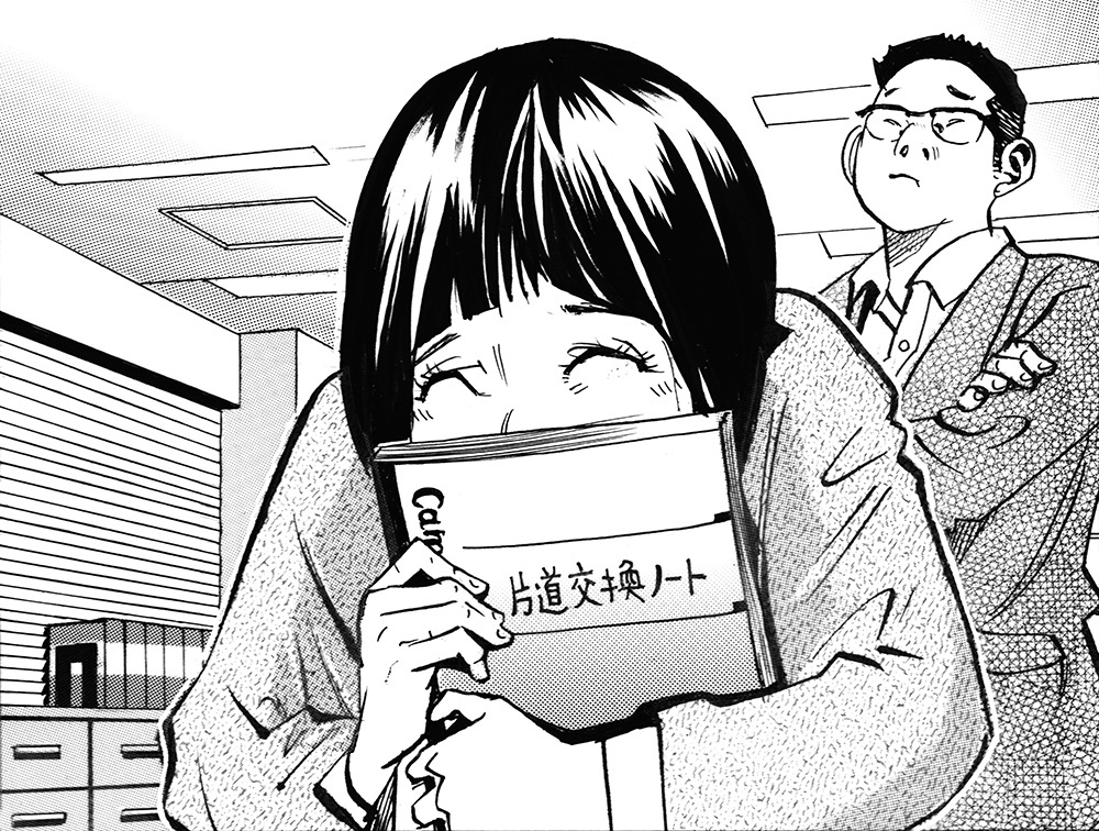 職員室の河村先生とまどか