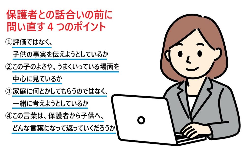 保護者と話合いの前に問い直す４つのポイント